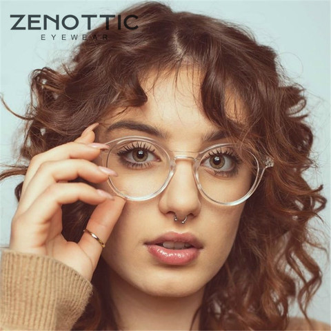 ZENOTTIC-gafas redondas antirayos azules para mujer, lentes transparentes con bloqueo de luz azul para juegos ► Foto 1/6