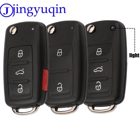 Jingyuqin-funda abatible para mando a distancia de coche, mando a distancia plegable, con 2 botones y cuchilla, para Volkswagen, Transporter, Polo y GOLF ► Foto 1/5