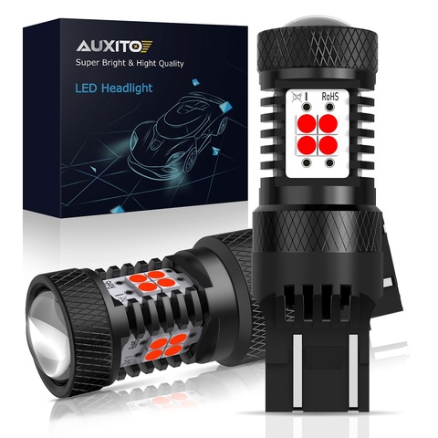 AUXITO T20 bombilla LED 7440 7443 W21/5W W21W WY21W LED COCHE luces de freno de señal de giro DRL 3030SMD rojo ámbar blanco lámpara Auto 12V 12V ► Foto 1/6