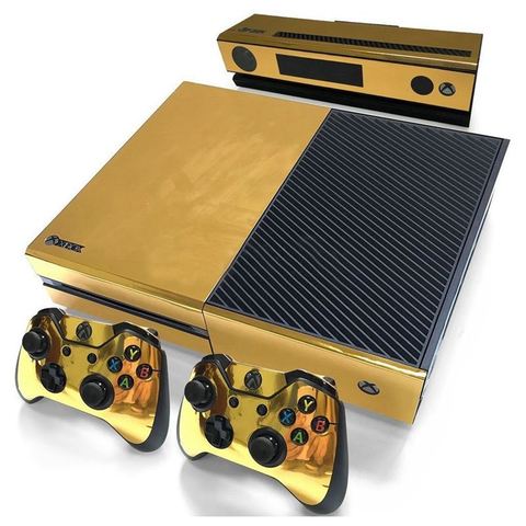 Pegatina de piel brillante de oro para mando de consola Xbox ONE + calcomanía de vinilo Kinect ► Foto 1/5