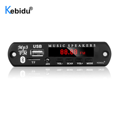 Kebidu 12V inalámbrico Bluetooth MP3 placa decodificadora WMA de Audio de coche MP3 jugador TF USB FM Radio para coche altavoz ► Foto 1/6