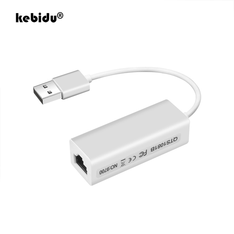 Adaptador USB 2,0 a RJ45, supervelocidad, USB 2,0 a red Ethernet, tarjeta adaptadora LAN de 10Mbps para Windows S7, PC, portátil, LAN ► Foto 1/6