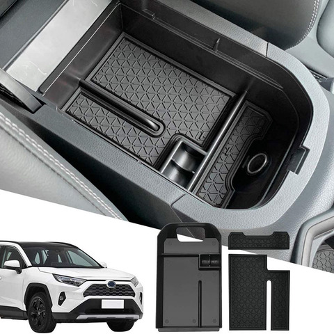 AU04-almacenamiento de reposabrazos Central para coche caja de almacenamiento secundario organizador de apoyabrazos Central Compatible para Toyota RAV-4 2022 de 2022 a 2022 ► Foto 1/6