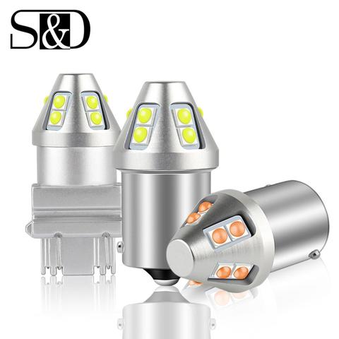 Bombilla LED para intermitente de coche, luz led T20 W21/5W 7443 W21W 7440 PY21W P21W, BAY15D BA15S BAU15S, P21/5W, 1156 P27W ► Foto 1/6