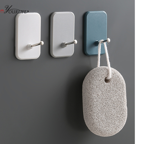 OYOURLIFE 2 unids/set de pared de acero inoxidable gancho adhesivo abrigo bolso colgador de llaves la cocina de la familia Organizadores de baño de pared ► Foto 1/6