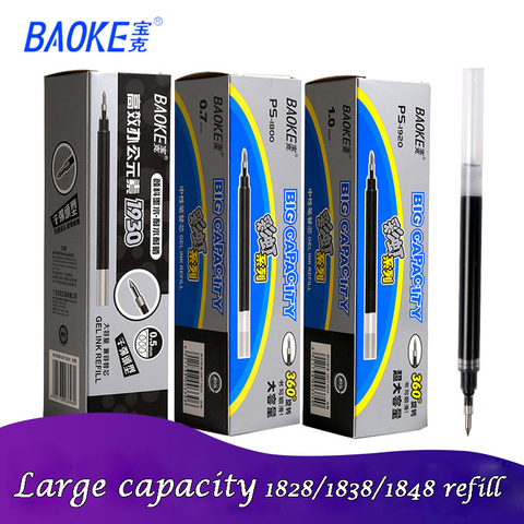 BAOKE-recambio de pluma de Gel, tinta neutra rellenable de gran capacidad, 0,5/0,7/1,0mm, rojo/negro/azul, para examen de oficina, 6 uds. ► Foto 1/6