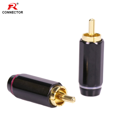 Conector RCA de latón chapado en oro, Cable de soporte de hasta 6mm, conector fono de Terminal HIFI AV RCA, 8 Uds./4 pares ► Foto 1/6