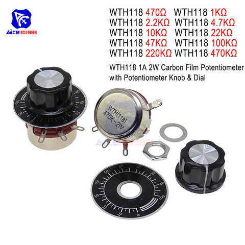 470R 1K 2,2 K 4,7 K 10K 22K 47K 100K 220K 470K Ohm 3Pin conicidad lineal Rotary potenciómetro de resistencia Variable para Arduino w/tapa Dial ► Foto 1/6