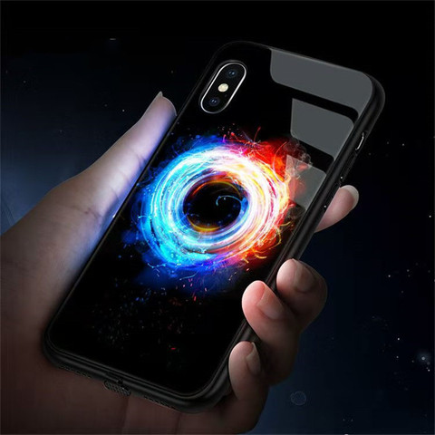 Funda de teléfono con luz Led para móvil, carcasa luminosa creativa para iPhone 12 11 Pro Max Xs Max Xr 6 7 8 Plus X SE 2022 11 ► Foto 1/6