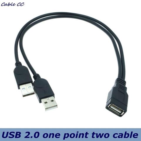 USB 2,0 A macho A USB hembra 2 Doble Dual fuente de alimentación USB hembra Cable extensor divisor HUB de carga para los discos duros impresoras ► Foto 1/6