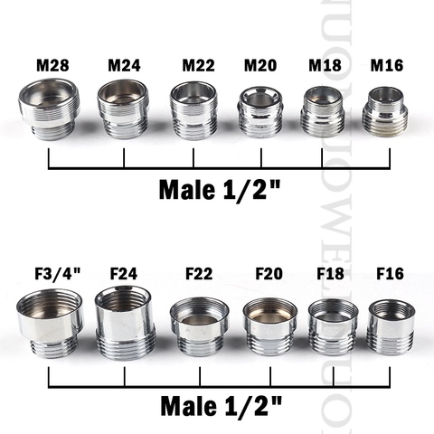 Purificador de agua para cocina, adaptador de aireador de grifo, accesorios de purificador de agua de 1/2 pulgadas, junta de Conector de rosca de acero inoxidable, 2 uds. ► Foto 1/6