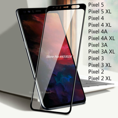 Funda completa templada de vidrio de Google para Google Pixel 5 4 4A 3 3A 2 Protector de pantalla XL de Google para Google Pixel 5XL 4XL 3XL película vidrio protectora ► Foto 1/6