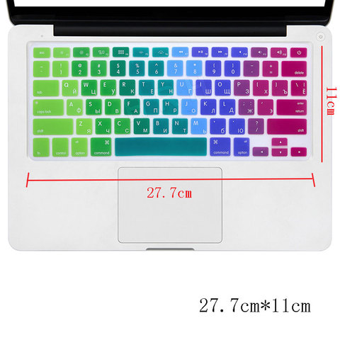 US Enter-teclado ruso con letras rusas, pegatinas de piel de silicona para MacBook Air 13 Pro 13 15 Retina gradiente ► Foto 1/6