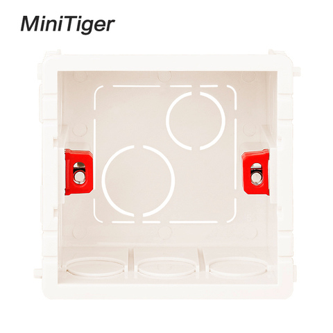 Minitiger-caja de montaje para Interruptor táctil de pared 86x86mm, Cassette de enchufe USB, caja de empalme trasera de pared blanca Universal ► Foto 1/6