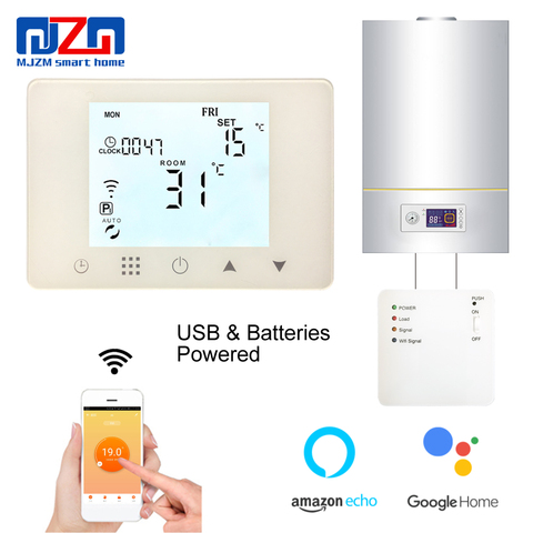 MJZM BGL09RF-WiFi y inalámbrico RF termostato de Gas de calefacción de la caldera de temperatura por Control remoto controlador programable ► Foto 1/6