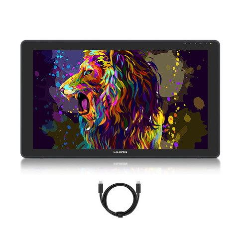 HUION-tableta gráfica Kamvas 22 Plus/22 Kamvas de 21,5 pulgadas, Tablet con bolígrafo de vidrio antirreflejo, Monitor, 140% sRGB, compatible con Android ► Foto 1/6