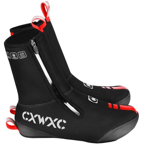 CXWXC grueso cálido invierno ciclismo chanclos de neopreno resistente al agua a prueba de viento bicicleta cubiertas de zapatos de las mujeres de los hombres MTB bicicleta de carretera zapatos caso ► Foto 1/6