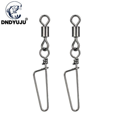 DNDYUJU-rodamiento giratorio de anillo sólido, broche de enclavamiento, 12 #-1 #, señuelo para anzuelo pesca con conector de peces, aparejos, 100/50 Uds. ► Foto 1/6