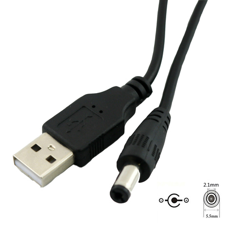 Convertidor de interfaz de cargador, conector USB de 1 unidad a 5,5mm/2,1mm, 5,5-2,1, cable de alimentación de barril de CC ► Foto 1/6