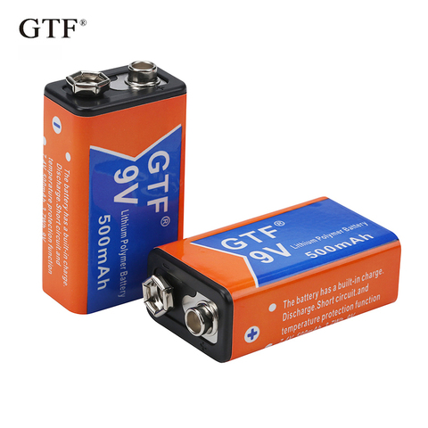 GTF-batería recargable de polímero de litio, capacidad de 100%, 9V, 500mAh, 650mah, enchufe europeo/estadounidense, cargador de batería de 9V ► Foto 1/6