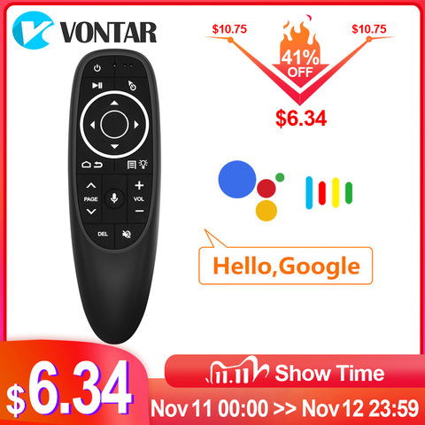 VONTAR G10 Control remoto por voz de Google ratón de aire IR Aprendizaje de 6 ejes giroscopio para Android TV Box TX92 VONTAR asistente de Google ► Foto 1/6