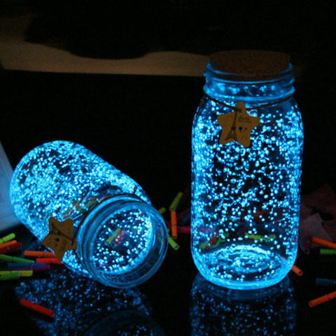 Arena noctilucente luminosa para acuario, bricolaje, tanque de peces azul cielo romántico, partículas fluorescentes, decoración de fiesta de año nuevo ► Foto 1/6