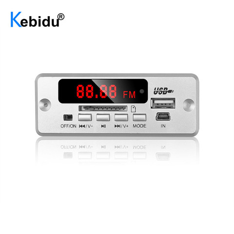 KEBIDU-Módulo de decodificación MP3 inalámbrico con Bluetooth V5.0, reproductor de MP3 USB, ranura para tarjeta TF/USB/FM/remoto para altavoz de coche y teléfono ► Foto 1/6