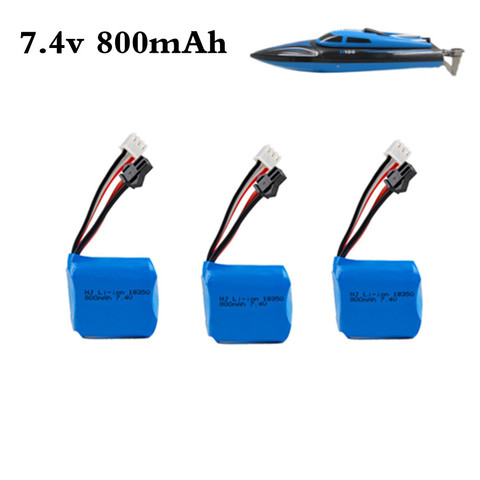 Batería de iones de litio de alta velocidad para barco a control remoto, batería de 7,4 v, 800mAh, 18350 para H100 H102 H106 7,4 v, para JJRC S1 S2 S3 S4 S5 ► Foto 1/3