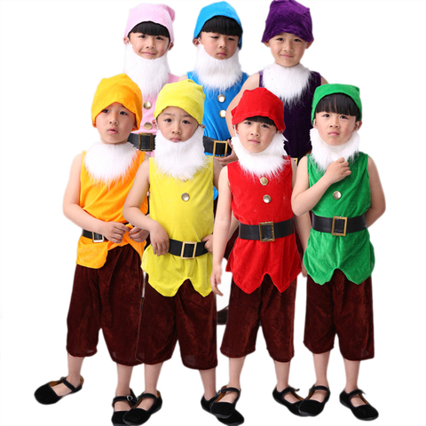 Disfraz de enano Seven para niños, disfraces de Navidad para niños, Halloween, Carnaval, ropa de Cosplay, actuación de Navidad ► Foto 1/6