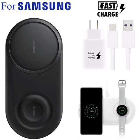 Cargador inalámbrico Qi Duo Pad de 25w para Samsung Note 10 Plus, S10, S9, S8 Plus, Gear S3, reloj, 20w, carga rápida inalámbrica para Iphone 11 y 8 ► Foto 1/6