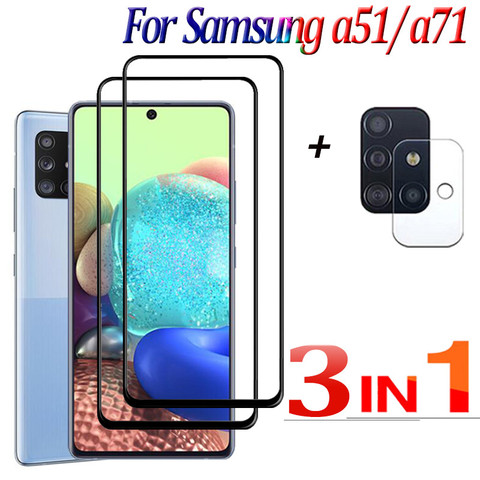 Cristal protector 3 en 1 para samsung galaxy a51 5g 2022, protector de pantalla para cámara de seguridad a51 cristal templado sansung a 51 71 4g ► Foto 1/6