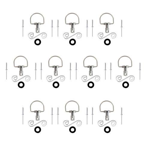 D-RING de liberación rápida para motocicleta, juego de 10 sujetadores de carenado de carrera de giro 1/4, remache de 14mm, buen fijo ► Foto 1/6