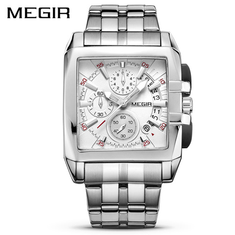 MEGIR-Reloj de lujo Original para hombre, de acero inoxidable, de pulsera, de cuarzo, de negocios, 2022 ► Foto 1/6