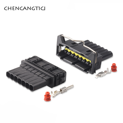 Conector de Sensor de 7 pines, adaptador de carcasa sellada, toma de plástico para coche, eléctrico automotriz, impermeable, macho o hembra, 1 Juego ► Foto 1/4