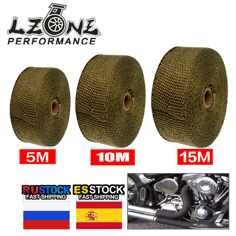 5M/10M/15M 5CM de ancho de escape de calor envoltorio térmico escudo de protección cinta de bronceado ignífuga aislante Kit de rollo de tela para motocicleta Coche ► Foto 1/6