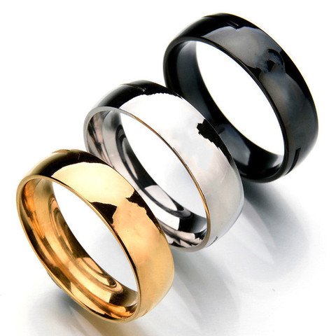 MixMax-anillos de acero inoxidable para boda, 2mm, 4mm, 6mm y 8mm, Color dorado, negro y plateado, 100 unids/lote ► Foto 1/6