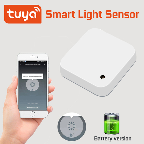 Tuya Wifi/Zigbee Sensor de luz inteligente batería de luz de casa inteligente/cortina de automatización Control impermeable al aire libre SmartLIfe App ► Foto 1/1