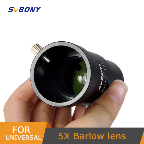 SVBONY 5X lente Barlow 1,25 pulgadas ocular totalmente recubierto de metal distancia Focal Extender, ocular de aumento telescopio profesional ► Foto 1/6