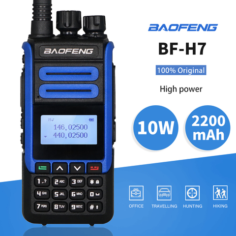 Real 10W BaoFeng BF-H7 Walkie Talkie poderoso Amateur jamón estación de Radio CB BF-H7 Dual transceptor de banda 10KM de caza intercomunicador ► Foto 1/6