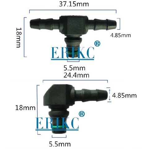 Inyector de riel común ERIKC conector de tubo de reflujo de aceite junta de t de plástico tipo L para inyector de la serie Bosch 110 10 unids/bolsa ► Foto 1/6