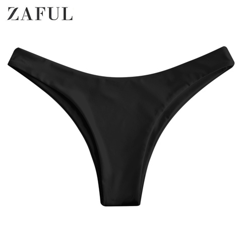 ZAFUL-parte inferior de baño de corte alto para mujer, bañador de cintura media de Color sólido, ropa de baño, bragas de Bikini 2022 ► Foto 1/6