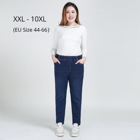 De talla grande 10XL 9XL 8XL Mujer Vaqueros De cintura elástica Pantalones casuales Mujer Slim, Pantalones De mezclilla Pantalones vaqueros De Mujer ► Foto 1/6