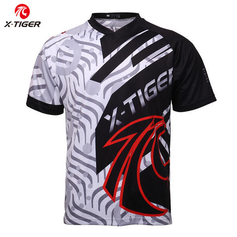 X-tiger-camisetas de descenso para bicicleta de montaña, camisa DH para Motocross, ropa deportiva de ciclismo, ropa de manga corta para descenso ► Foto 1/6