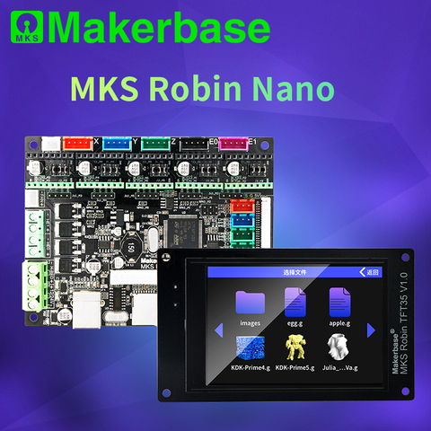 Placa base de control Makerbase, MKS Robin Nano V1.2 para impresora 3D, 32 bits, componente compatible con Marlin 2.0 3.5 tft, pantalla táctil y función de vista previa, Gcode ► Foto 1/4