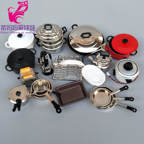 Accesorios para muñecas BJD ob11, utensilios de cocina, mini Wok, ollas, muebles de muñeca, decoración para muñecas barbie, licca, blythe, 1/6 ► Foto 1/6