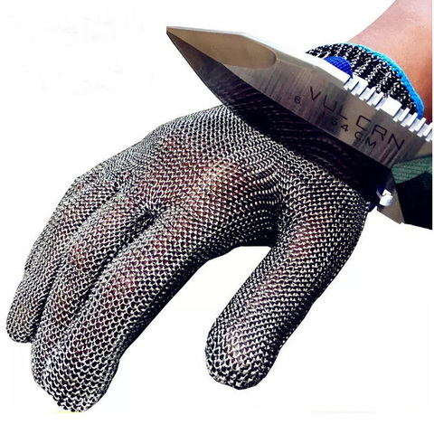 Guantes de alambre de acero, clase 5, para cortar carne, pescado, cangrejo, agarrar y agarrar guantes de Metal ► Foto 1/6