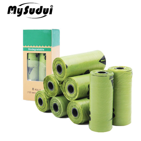 MySudui-rollos biodegradables para caca de perro o mascotas, bolsas de basura a prueba de fugas, para limpieza al aire libre ► Foto 1/6