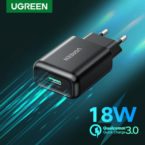 UGREEN-cargador USB de pared para móvil, cargador rápido QC3.0 de 18W, carga rápida QC 3,0, para Samsung s10, Xiaomi, iPhone, Huawei ► Foto 1/6