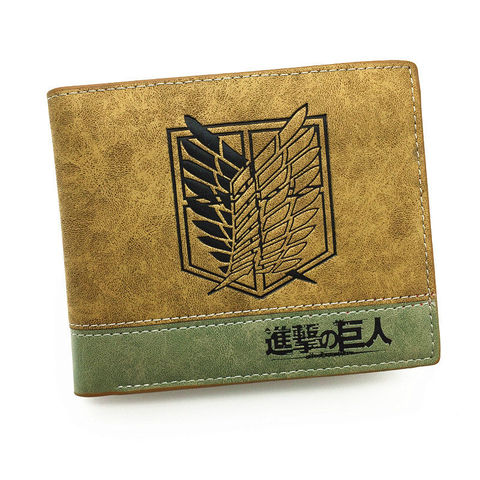 Cartera de Anime japonés Death Note/ Attack on Titan/ One Piece/ Game con bolsillo para monedas, cartera con cremallera ► Foto 1/6