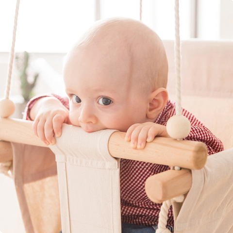 Columpio de seguridad para bebé, columpios para colgar, juguetes para bebés, asiento de lona mecedora para niños de 0 a 12 meses, interior de la habitación decoraciones ► Foto 1/6